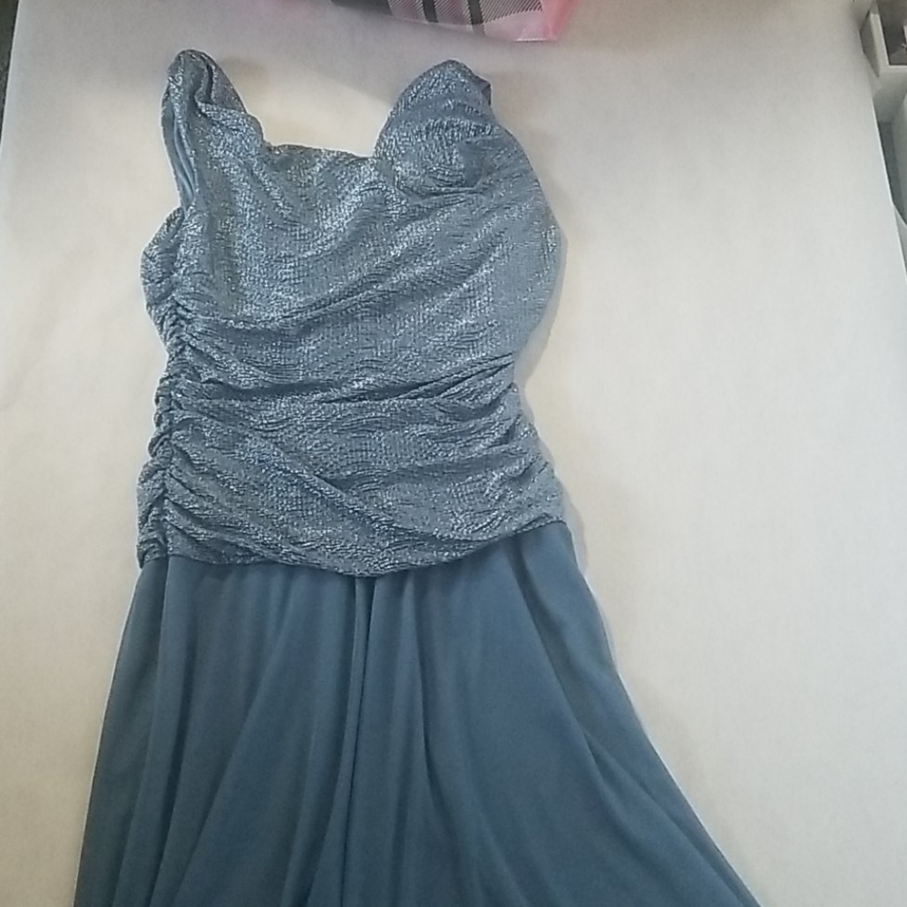 Sparkly blue formal prom dress